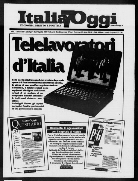 Italia oggi : quotidiano di economia finanza e politica